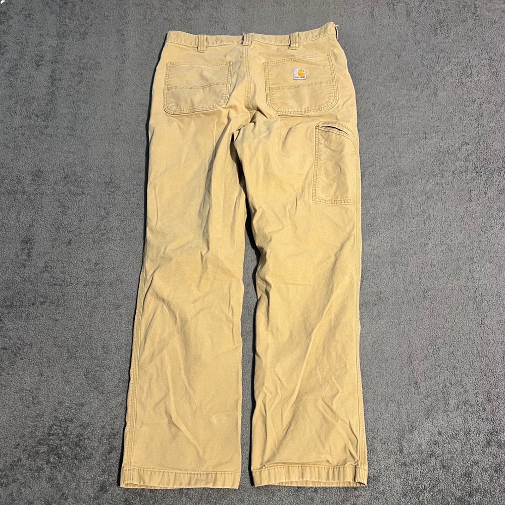 Carhartt Rugged Flex Relaxed Fit Canvas Work Pants Tan 36x34 Workwear